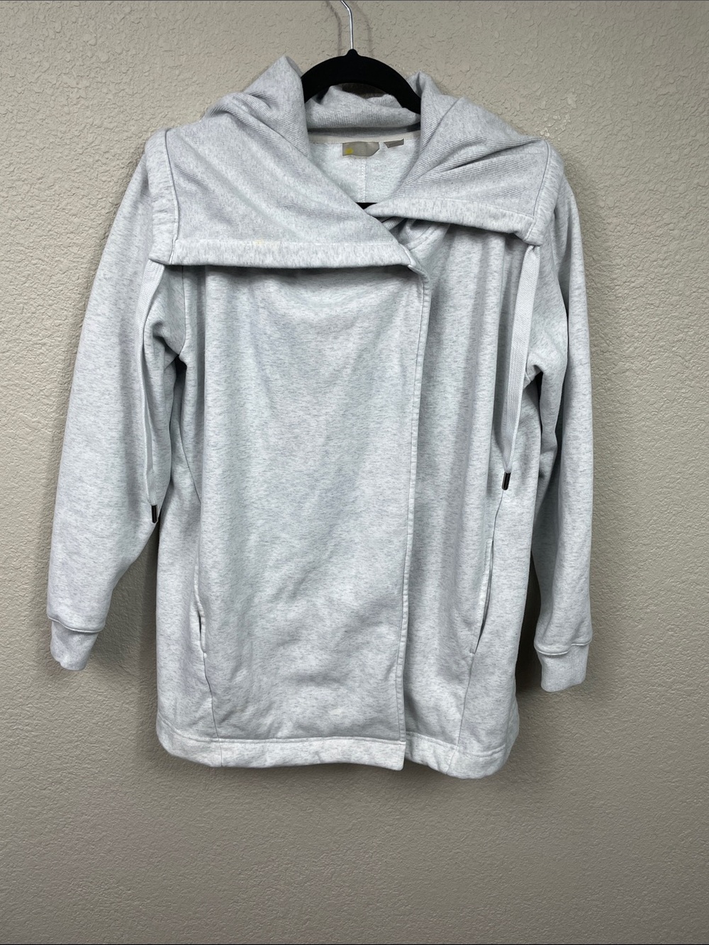 Zella Amazing Cozy Wrap Jacket Cardigan Funnel Neck Gray Sz M